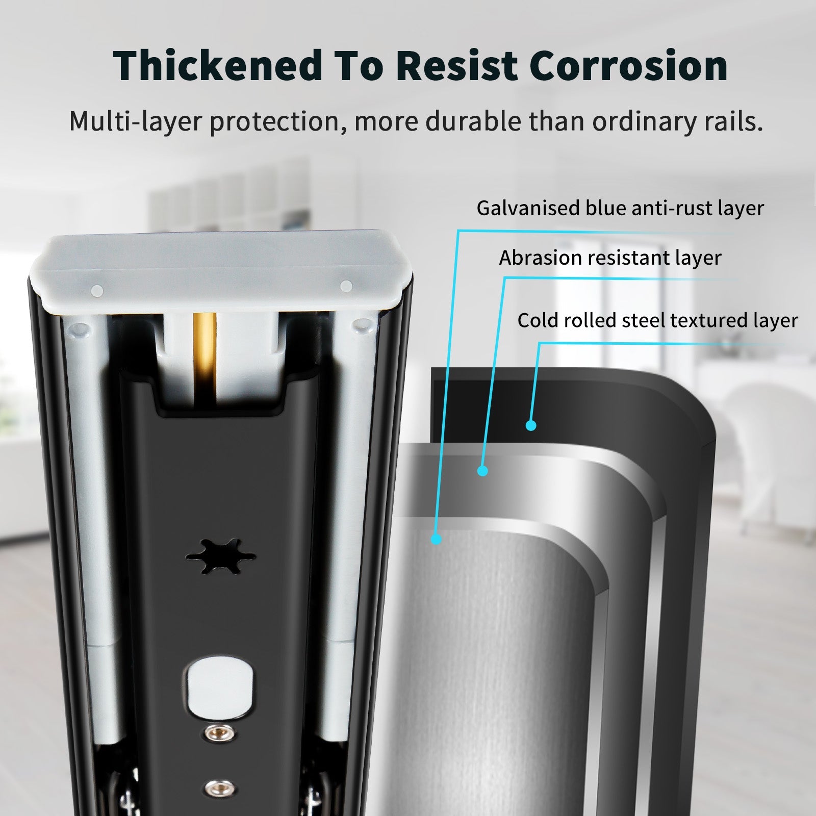 Soft Close Drawer Slides Full Extension Side Mount Ball Bearing Metal Rails Track Guide Glides Runners Heavy Duty 100 Pound - YENUO