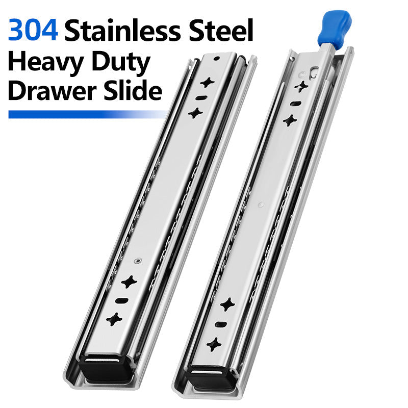 YENUO 304 Stainless Steel Heavy Duty Drawer Slides (12 - 60 Inch) Full Extension Side Mount Ball Bearing Rails, 120kg Load - YENUO