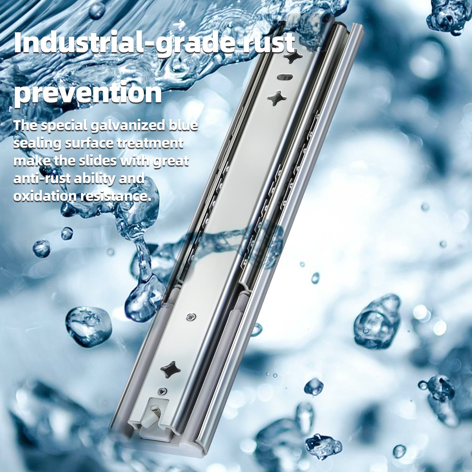 YENUO 53mm Cold Rolled Steel Ball Bearing Telescopic Adjustable Modern Soft Close Heavy Duty Drawer Slides Rails for Kitchen - YENUO