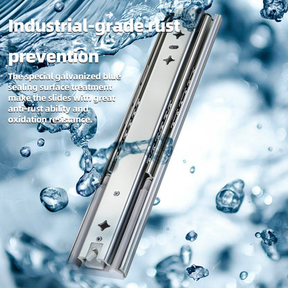YENUO 53mm Cold Rolled Steel Ball Bearing Telescopic Adjustable Modern Soft Close Heavy Duty Drawer Slides Rails for Kitchen - YENUO