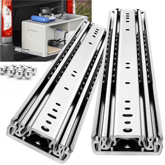 YENUO Heavy Duty Drawer Slides 12 14 16 18 20 22 24 26 28 30 32 34 36 38 40 44 48 52 56 60 Inch Full Extension Side Mount Ball Bearing Long Rails Track Guide Glides Runners Load 500 Lbs 1 Pair（No lock） - YENUO