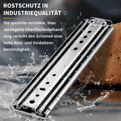 YENUO Heavy Duty Drawer Slides 12 14 16 18 20 22 24 26 28 30 32 34 36 38 40 44 48 52 56 60 Inch Full Extension Side Mount Ball Bearing Long Rails Track Guide Glides Runners Load 500 Lbs 1 Pair（No lock） - YENUO