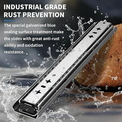 YENUO Heavy Duty Drawer Slides Full Extension 12 14 16 18 20 22 24 26 28 30 32 34 36 38 40 42 44 46 48 50 52 54 56 58 60Inch Side Mount Ball Bearing Metal Rails Track Guide Glides Runners 250 Lbs 1 Pair (Without Lock) - YENUO