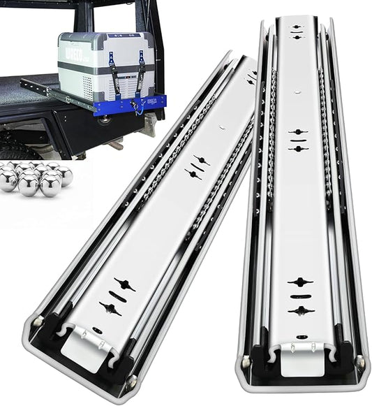 YENUO Heavy Duty Drawer Slides Full Extension 12 14 16 18 20 22 24 26 28 30 32 34 36 38 40 42 44 46 48 50 52 54 56 58 60Inch Side Mount Ball Bearing Metal Rails Track Guide Glides Runners 250 Lbs 1 Pair (Without Lock) - YENUO
