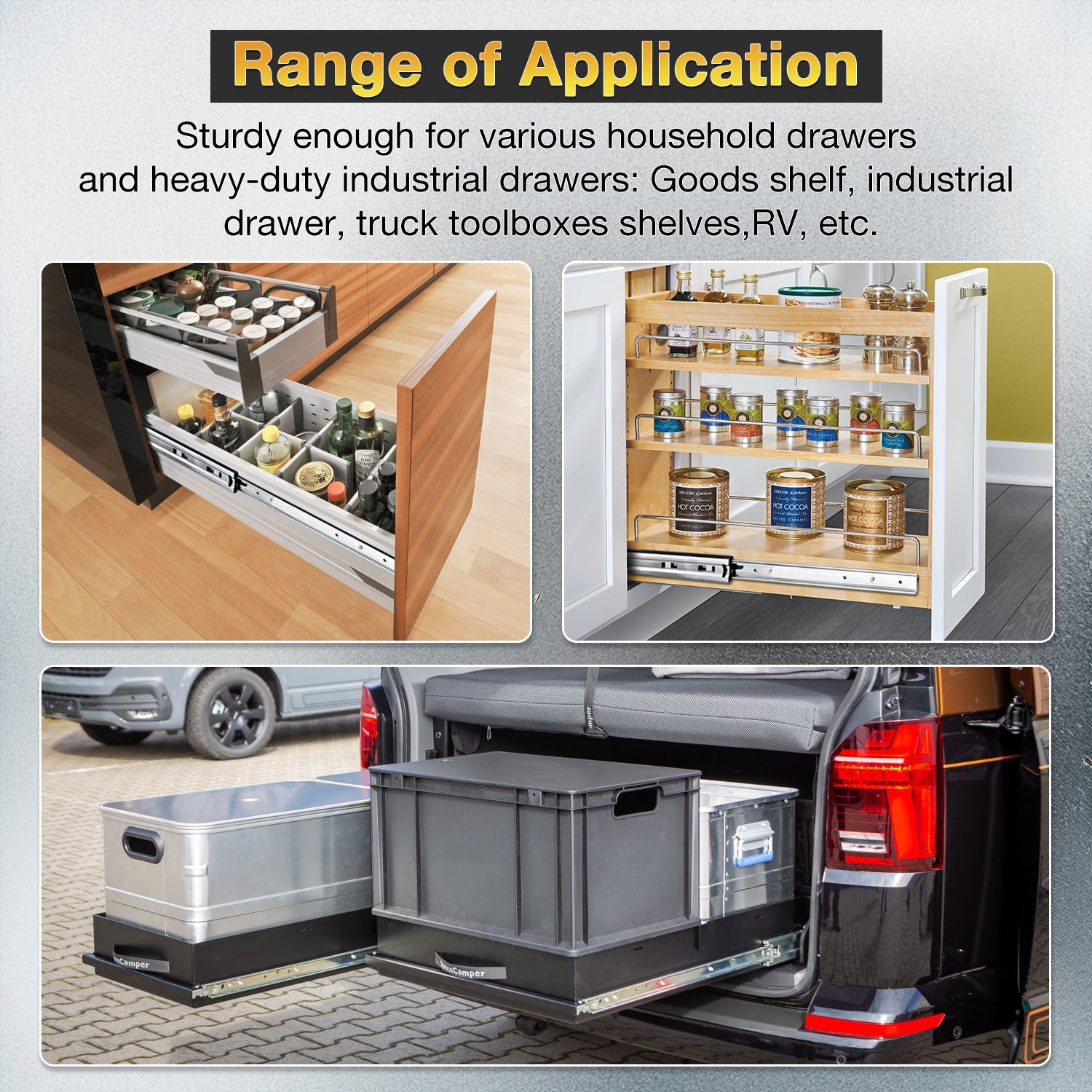 YENUO Heavy Duty Drawer Slides Full Extension Side Mount 12 14 16 18 20 22 24 26 28 30 32 34 36 40 Inch Metal Rails Track Guide Glides Runners 150 Lbs 1 Pair (Without Lock) - YENUO