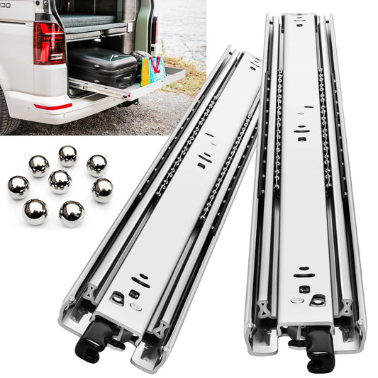 YENUO Heavy Duty Drawer Slides Full Extension With Lock Side Mount 12 14 16 18 20 22 24 26 28 30 32 34 36 40 Inch Ball Bearing Metal Rails Track Guide Glides Runner 150 Lbs 1 Pair (With Lock) - YENUO