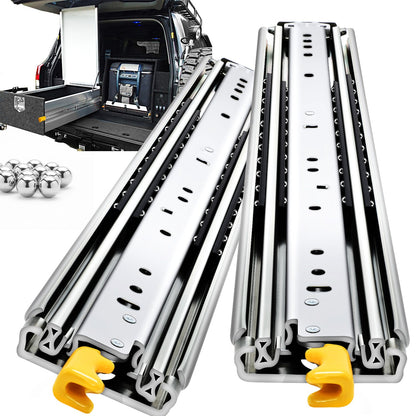 YENUO Heavy Duty Drawer Slides with Lock 12 14 16 18 20 22 24 26 28 30 32 34 36 38 40 44 48 52 56 60 Inch Full Extension Side Mount Ball Bearing Locking Rails Track Glides Runners Load 500 Lbs 1 Pair（With lock） - YENUO