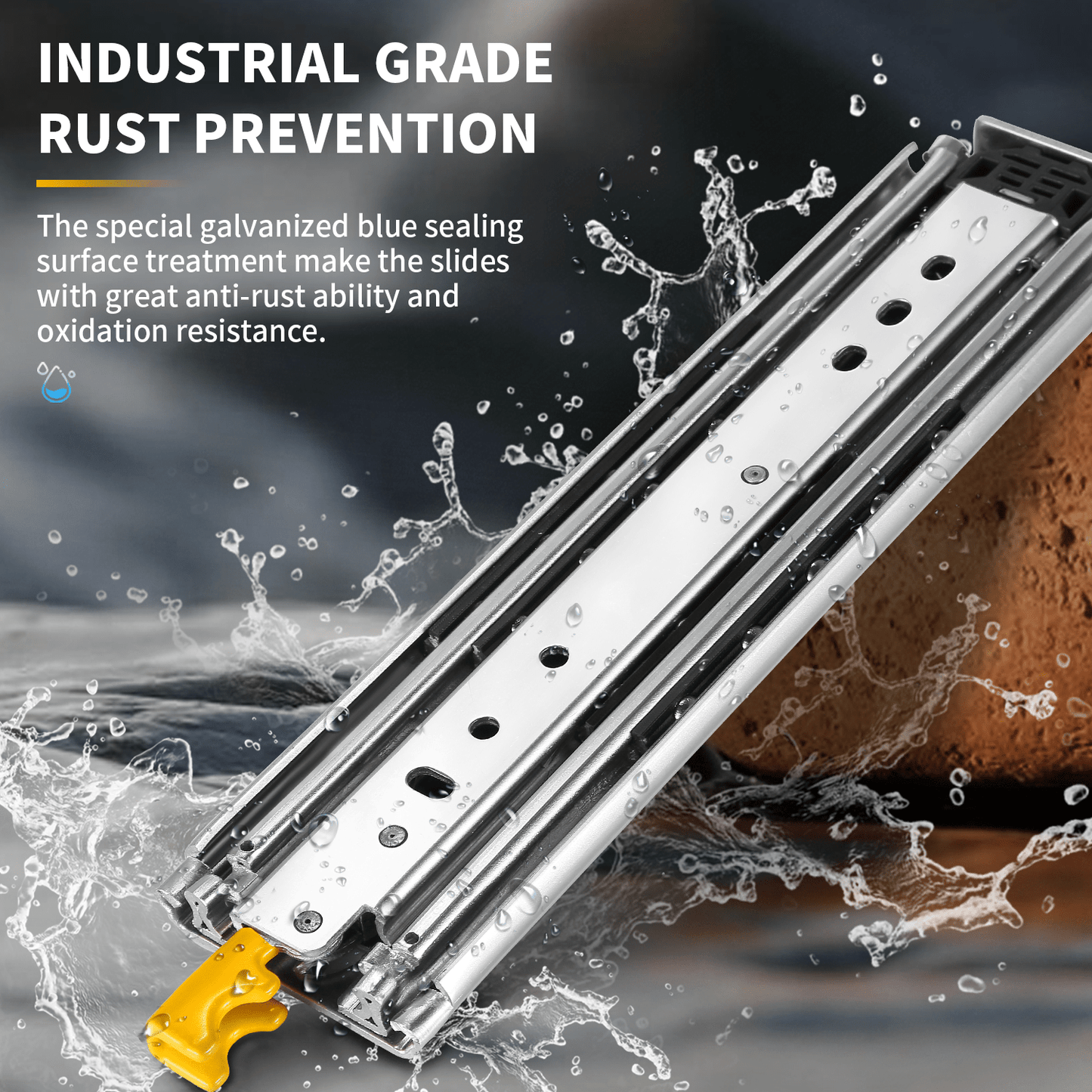 YENUO Heavy Duty Drawer Slides with Lock 12 14 16 18 20 22 24 26 28 30 32 34 36 38 40 44 48 52 56 60 Inch Full Extension Side Mount Ball Bearing Locking Rails Track Glides Runners Load 500 Lbs 1 Pair（With lock） - YENUO