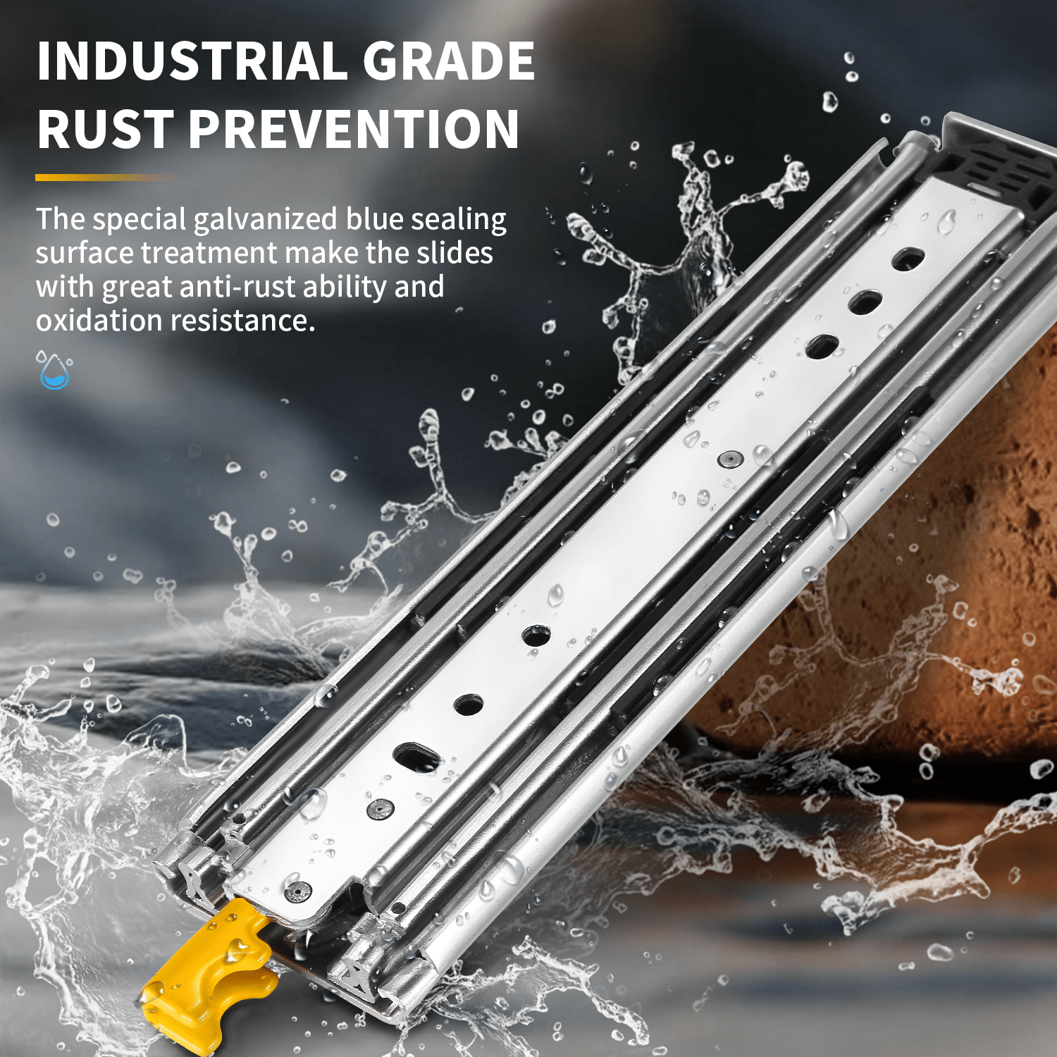 YENUO Heavy Duty Drawer Slides with Lock 12 14 16 18 20 22 24 26 28 30 32 34 36 38 40 44 48 52 56 60 Inch Full Extension Side Mount Ball Bearing Locking Rails Track Glides Runners Load 500 Lbs 1 Pair（With lock） - YENUO