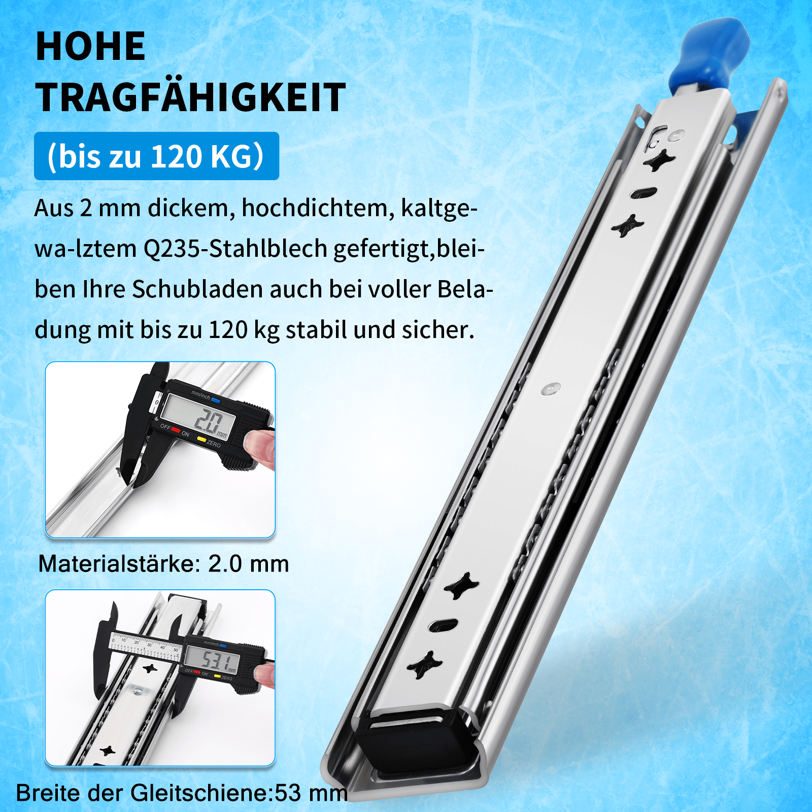 YENUO Heavy Duty Locking Drawer Slides Full Extension Runners With Lock 12 14 16 18 20 22 24 26 28 30 32 34 36 38 40 42 44 46 48 50 52 54 56 58 60Inch Side Mount Ball Bearing Rails Track Glides 250 Lbs 1 Pair (With Lock) - YENUO