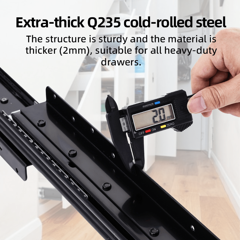 YENUO Undermount Heavy Duty Drawer Slides Full Extension Bottom Mounted 16 24 32 40 Inch Hidden Under Ball Bearing Metal Rails Track Guide Glide Runners 260 Lb 1 Pair - YENUO