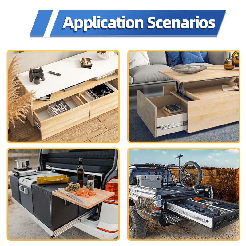 YENUO Undermount Heavy Duty Drawer Slides Full Extension Bottom Mounted 16 24 32 40 Inch Hidden Under Ball Bearing Metal Rails Track Guide Glide Runners 260 Lb 1 Pair - YENUO